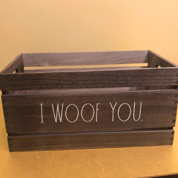 Rae Dunn Other - RAE Dunn I WOOF YOU 16"x10"x8" wood storage box for all your pet toys.🐾